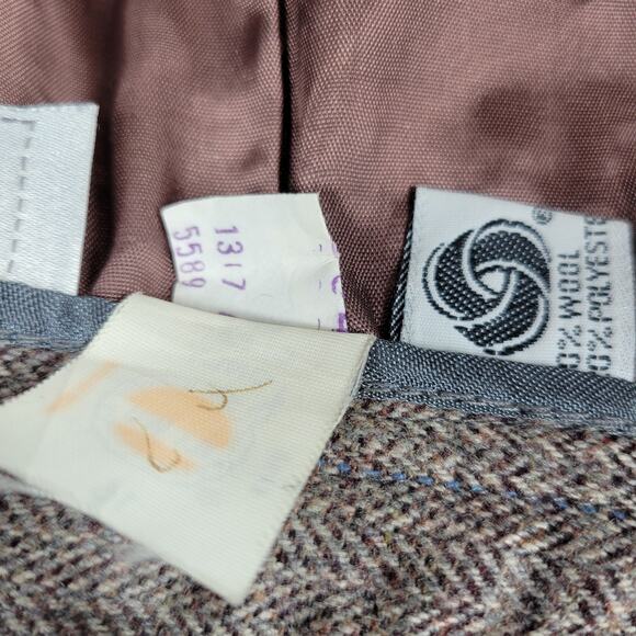 Vintage Evan Picone Wool Blend Plaid Midi Skirt Size 12 Brown USA Made Lined 28” - Picture 13 of 15